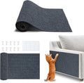 Catify Peel & Stick Cat Scratching Mat - Gray, L:39" | 39" x 15", Self-Adhesive Scratch Carpet, Furniture Protector for Couch, Sofa, Wall & Door, Indoor Kittens & Cats