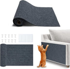 Catify Peel & Stick Cat Scratching Mat - Gray, L:39" | 39" x 15", Self-Adhesive Scratch Carpet, Furniture Protector for Couch, Sofa, Wall & Door, Indoor Kittens & Cats
