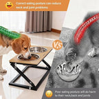 Elevated Dog Bowl, Adjustable Height and Tilt Angle Dog Bowl Stand | Precisely Adjust Height And Tilt Angle, Easy To Clean, Equipped With 2 Stainless Steel Food Bowls, Sturdy And Durable.