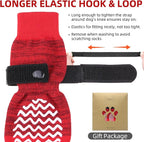 PUPTECK Anti Slip Dog Socks with Double Grippers for Hardwood Floors, Shoes for Hot/Cold Pavement, Boots & Paws Protectors to Prevent Licking, Traction Booties for Senior Small Large Dogs