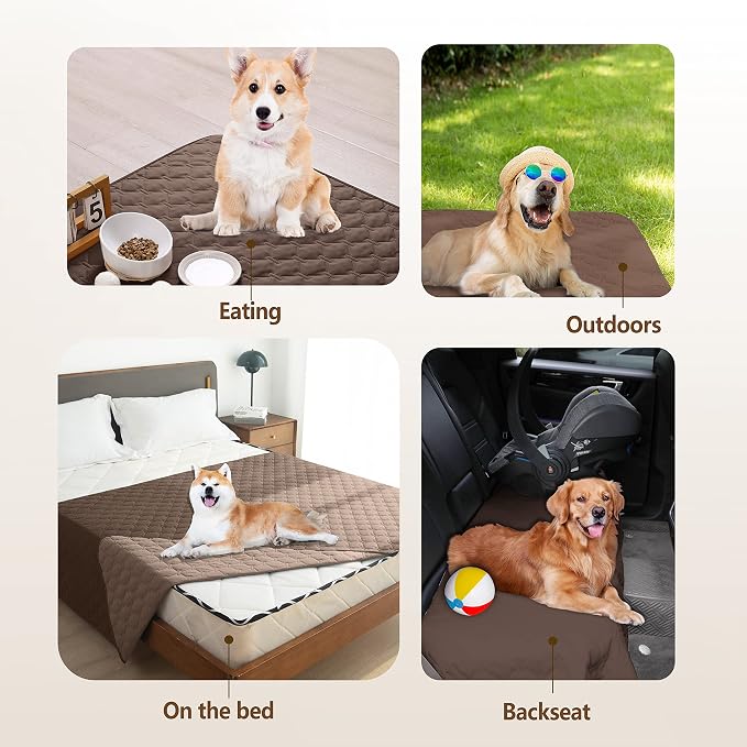 gogobunny Waterproof Blanket, Couch Covers for Dogs, Reversible Protector | 3X Stronger Leakproof, Scratch Proof Durable Furniture Protection, Stain Resistant, Washable, 30x70 Inch Dark/Light Chocolate