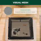 FXW Homeplus Indoor Dog Playpen with Mesh Top Cover, 40" H, 8 Panels | Calm Indoor Play Area, Cover Helps Deter Jump-Outs, for Medium & Large Dogs, Patented