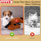 WEOK Puppy Heartbeat Toy for Separation Anxiety Relief, Heartbeat Stuffed Animal Anxiety Calming Behavioral Aid Plush Toy for Dogs Cats Pets