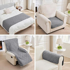 PAWFINITY Waterproof Couch Covers for Dogs, Pet Blanket for Sofa Washable | Paw Print Quilted, Hair Resistant, Anti Cat Scratch, Pee Proof Furniture Protector for 3 Seat Sofa and Bed, 30x80 Inch, Grey