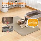 Extra Large Cat Litter Mat XXL, Double Layer Honeycomb, Beige | 46x26”, Reduces Litter Tracking, Easy to Clean, Waterproof, Non-Slip, Soft on Paws, Scratch Resistant, Beige, XXL