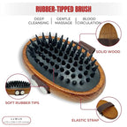 Wooden Pet Grooming Kit for Short-Haired & Double-Coated Dogs Cats Horses- Includes Bristle Brush, Massage Brushes & Deshedding Tools -Dog Brush for Shedding - Best Deshedding Comb - Idea Gift