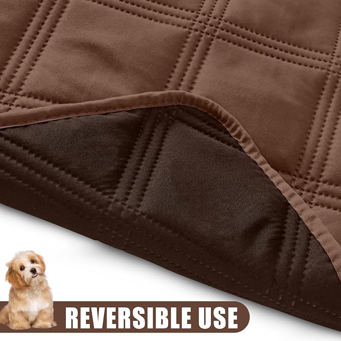 Smiry Waterproof Dog Bed Cover, Reversible Pet Blanket for Sofa Couch | Soft Washable Dog Blanket, Leakproof Couch Cover for Dogs Cats & Furniture Protection, 82x82, Brown/Chocolate