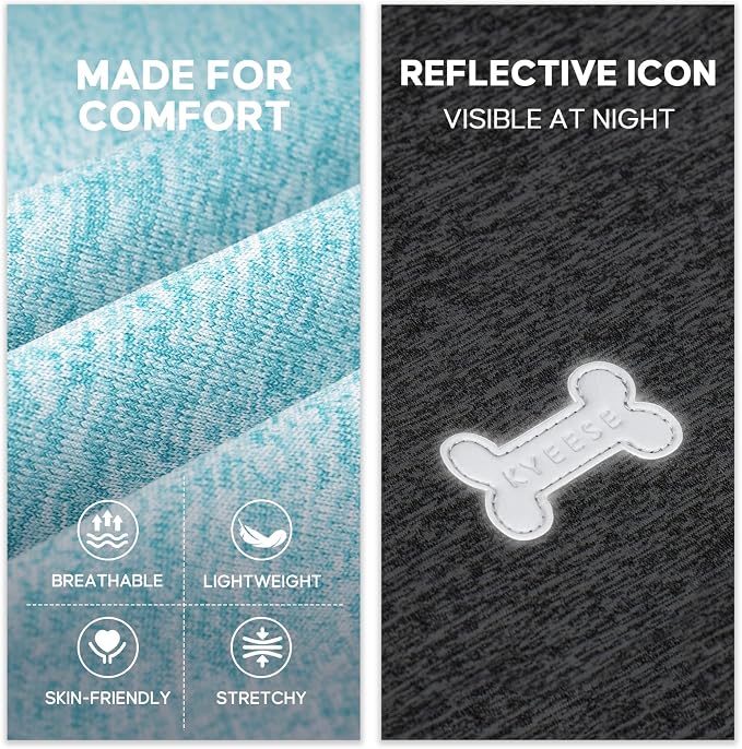 KYEESE 2Pack Dog Shirt, Lightweight Sun Protection Sleeveless Dog T Shirts for Small Dogs Boy, Breathable Puppy Reflective Tank Top Summer Dogs Clothes for Outdoor Walking, Grey+Sky Blue, S