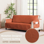 Quilted Recliner Chair Covers, Soft Lazy Boy Chair Covers, Water-Repellent Recliner Covers, Pet Friendly Chair Cover for Dogs Cats, Washable Sofa Protector (Recliner 22", Burnt Orange)