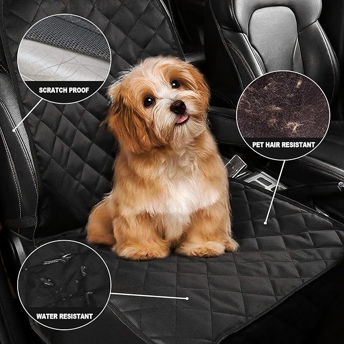 AsFrost Dog Seat Cover Cars Trucks SUVs, Thick 600D Waterproof Pet Car Seat Cover Dog, Heavy Duty & Wear-Resistant Durable Nonslip Backing with Side Flaps, Scratchproof Dog Front Seat Cover | Thicked 600D Oxford, Pet Car Seat Cover, Heavy Duty & Wear-R...
