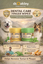 Dr. Oakley Dog Dental Wipes Finger Dental Care - Chicken Flavor | Teeth Cleaner, Plaque Remover