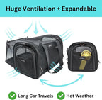 Crash-Tested Expandable Cat Carrier for Crash Protection | 2-in-1 Crash-Tested Small Dog Car Seat & Portable Pet Carrier | CPS Certified for Crash Protection & Safe Pet Travel