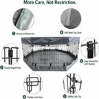 PJYuCien Puppy Playpen with Top Cover & Bottom Pad, 8 Panels 30" H, Gray | 24"W, Small Pet Safe Sanctuary, Foldable Octagonal Pen, Versatile, Indoor & Outdoor, Backyard Pasture, Protects Floors