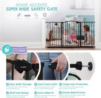 Regalo Safety 30.5"-58" Extra Wide Baby Gate, Bottom of Stairs & Doorways | Pressure Mounted with Door, For Babies, Toddlers & Pets, Bronze, Tested & Trusted for 30 Years