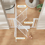 Cumbor 2 Pack 30-40.6 in Baby Gate for Stairs and Doorways, Dog Gate White | Mom's Choice Awards Winner, Double Lock, 2-Way Swing, Auto Close Child Gate for Toddler & Pets, Pressure or Hardware Mounted