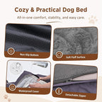 Comfort Expression Orthopedic Dog Beds for Large Sized Dog with Bolster | Waterproof Dog Couch Bed with Washable Cover & Non-Slip Bottom, Supportive Egg Crate Foam Large Pet Bed, 38x25 Inch