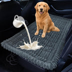 Dog Car Seat Waterproof Bed Cover Nonslip Car Back Seat Soft and Comfortabl | Pet Bed Mat Car Blanket for Travel Backseat Extender Seat Covers Dog Bed for Cars Trucks and SUVs (Dark Gray 23.6” x 51”)
