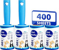 Extra Sticky Lint Roller, Mega Value Set 400 Sheets for Pet Hair Removal, Dog and Cat Lint Remover for Clothes, Furniture, Carpet