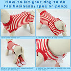 2 Packs Breathable Cotton Dog Recovery Suit for After Neuter Spay Abdominal Wounds Protector, Professional Anti-Licking Onesies for Male Female Pets Surgery Bandages, L Red & Blue Stripes