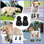 Nasjac Dog Shoes for Hot Pavement - Breathable Dog Sandals with Non Slip Soles & Reflective Straps, Easy ON & Off, Easy-Clean Summer Outdoor Pet Boots for Small Medium Large Dogs, Black, 5