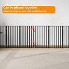 Free Standing Dog Gates with Door 36" Tall Use for Indoor Outdoor Stairs, Freestanding Dog Fence for Doorways Extra Wide, Metal Black 6 Panels