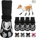 BEAUTYZOO Dog Socks, Non Slip Dog Socks to Prevent Licking Paws -Dog Shoes for Hot/Cold Pavement, Dogs Boots & Paw Protectors, Doggie Booties for Hardwood Floors, Small Medium Large Senior Dogs
