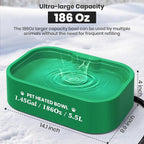 1.45 Gal/5.5L Heated Water Bowl, Extra Large Heated Dog Bowls for Outside, Safety Listed Heated Pet Bowl with Anti-Chew Cord for Dog & Cat Drinking Water in Winter, BPA-Free, Anti-Slip Base(Green)