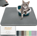 Cat Litter Mat 47"x27",Double Layer EVA Litterbox Mat Dark Gray | Extra Large Honeycomb, Waterproof & non-slip, Odor-free, easy clean, washable durable floor protector,scatter control