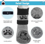 SCENEREAL Anti Slip Dog Sock to Prevent Licking Paws for Hardwood Floors, Boots & Paw Protector Shoes for Hot/Cold Pavement with Grippers, Double Sides Grips for Small Medium Large Senior Dogs