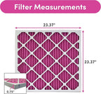 24x24x1 Air Filter (6-Pack) | Made in the USA | Color Changing | Remove Cat and Dog Odor | MERV 8 for Pet Hair Dander and Dust | 23.5"x23.5"x0.75" Exact Size