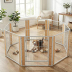Heavy Duty Dog Playpen 32 Inch Height - Indoor Outdoor Pet Fence Enclosure for Medium and Small Dogs - Foldable Puppy Exercise Pen for Indoor and RV Camping or Yard (8 Panels, 32" H (White))