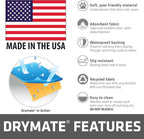Drymate Cat Litter Box Mat, Litter Trapping Mat, Blue, 29x36 XL | Waterproof, Urine-Proof, Absorbent, Machine Washable, Soft on Paws, Contains Mess, Protects Floors, Kitten Supplies, USA Made