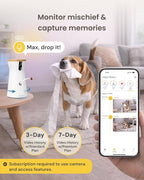 Furbo 360° Dog Camera [Paid Plan Required to Activate] | Stay connected with AI Dog & Home Safety Alerts, Treat Toss, Auto-Tracking, Video History, 2-Way Audio (Subscription 3mo min)