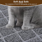 Cat Litter Box Mat,23 x 14 In,Trapping Mat Premium Durable PVC Pad,Grey | Easy to Clean，Non-Slip，Urine Waterproof