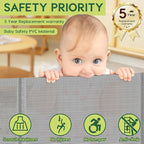 2 Pack Reinforced 55" Wide Retractable Dog Gate with Support Rods, 33" Tall Retractable Baby Gate for Dogs, No Sag and Wrinkle Mesh Child Gates for Doorways, Indoor Pet Barrier Stair Gates for Kids