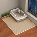 HCY&WLD Cat Litter Mat, Double Layer Cat Litter Box Mat (30x22 Inch, Khaki) | Waterproof Urine-Proof Non-Slip Litter Trapping Mat, Soft on Kitty Paws, Scratch-Resistant, Scatter Control, Easy to Clean