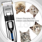Professional Quiet Cat Clippers & Dog Grooming Kit | 250Min Cordless Pet Shaver,Low Noise Pet Hair Trimmer for Grooming,2in1 Wide & Narrow Blades,4 Combs,Scissors & Glove(Silver)