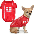 Parisian Pet Team England Dog Jersey - Breathable Mesh Puppy Football Jersey - Lightweight Stretch Sporty Dog Clothes - Summer Shirts for Small Dogs - Soccer Jersey for Dogs - Sportswear Pet Clothes