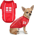 Parisian Pet Team England Dog Jersey - Breathable Mesh Puppy Football Jersey - Lightweight Stretch Sporty Dog Clothes - Summer Shirts for Small Dogs - Soccer Jersey for Dogs - Sportswear Pet Clothes