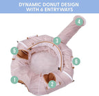 The Cat Ladies Cat Tunnel for Indoor Cats - Cats Tunnel Bed Round - Donut Bed Tube - Cozy Play Tunnel Toy for Large Pets - Suitable for Big Pets