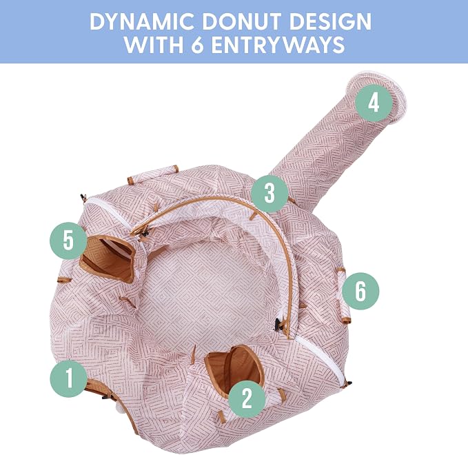 The Cat Ladies Cat Tunnel for Indoor Cats - Cats Tunnel Bed Round - Donut Bed Tube - Cozy Play Tunnel Toy for Large Pets - Suitable for Big Pets