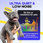 Whisper-Quiet Dog Nail Grinder 50%More Power for Sensitive Dogs,Cat | 6-Speed Pet Nail Trimmer with LED Display & 4 LED Lights, 3 Grinding Bits, No Over-Cutting,Stress-Free Grooming for All Pets