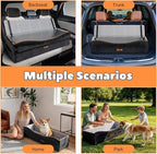 VavoPaw Car Seat for Large Dog for 2 Medium or 3 Small Dogs Under 100Lbs | Dog Booster Seats ,Pet Car Seats with 2 Safety Leashes, Dogs Sofa Bed Cushion Add Thick Sponge, Pet Cars Carrier for Travel