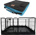 PJYuCien Puppy Playpen Plus Storage Bage with Bottom, 8 Panels 24" H | Heavy Duty, Dog Fence for Small Dogs, Foldable Square Pen, Indoor, Outdoor, Backyard Pasture, Camping, Protects Floors