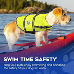 Dog Life Jacket - Swimming Vest for Dogs, Adjustable, Reflective, Comfortable, Multiple Colors, Patterns, XX-Small to Extra Large Dog Swim Vest with Handle (Neon Yellow, Medium)
