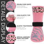 EXPAWLORER Dog Socks for Hot Pavement to Prevent Licking Paws, Non-Slip Dog Grippy Booties Shoes for Hardwood Floors, Traction Control Boots & Paw Protectors for Small Medium Large Senior Dogs Pink L