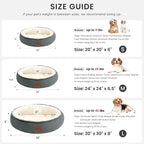 Love's cabin Round Donut Cat and Dog Cushion Bed, 20in Pet Bed for Cats or Small Dogs, Anti-Slip Water-Resistant Bottom, Super Soft Durable Fabric Pet beds, Washable Cat Dog Bed Stripe Bluish Grey