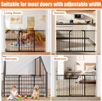 keny 29"-55" Extra Wide Baby Gate, Pressure Mounted No Drilling Dog Gate | for Stairs Doorways, Easy Walk Through Safety Gate for Babies or Pets, 30" Tall, Black
