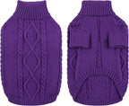 Queenmore Dog Sweater for Large Size Pet,Pitbull Dog Sweater,XXL Doggy Sweater for Labrador Retriever,Cold Weather Warm Knitted Pet Sweatershirt for Boy Girl Dogs (Purple,2XL)