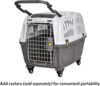 Skudo by MidWest 27-Inch Travel Carrier, Gray, Fits Pets up to 30 lbs | Hard-Sided Pet Carrier, Travel Crate with Handle, Ventilated Design, Locking Tabs, Easy Assembly